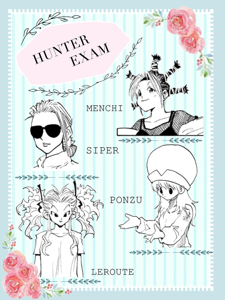 Image of HxH ladies with mod names underneath. Shal=Menchi, Munen=Canary, Subdee=Machi, Ughtenal=Shizuku and Geeky=Komugi