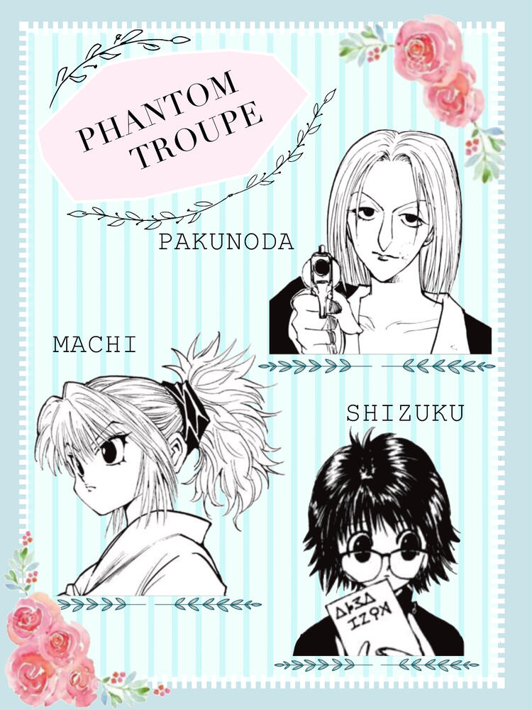 Image of HxH ladies with mod names underneath. Shal=Menchi, Munen=Canary, Subdee=Machi, Ughtenal=Shizuku and Geeky=Komugi