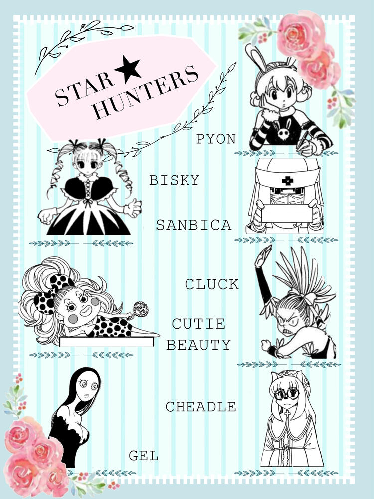 Image of HxH ladies with mod names underneath. Shal=Menchi, Munen=Canary, Subdee=Machi, Ughtenal=Shizuku and Geeky=Komugi